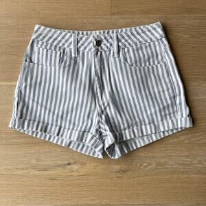 Pacsun High Rise Mom Denim Striped Short